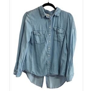 Olive & Oak Denim Blue Button Down Shirt Size S